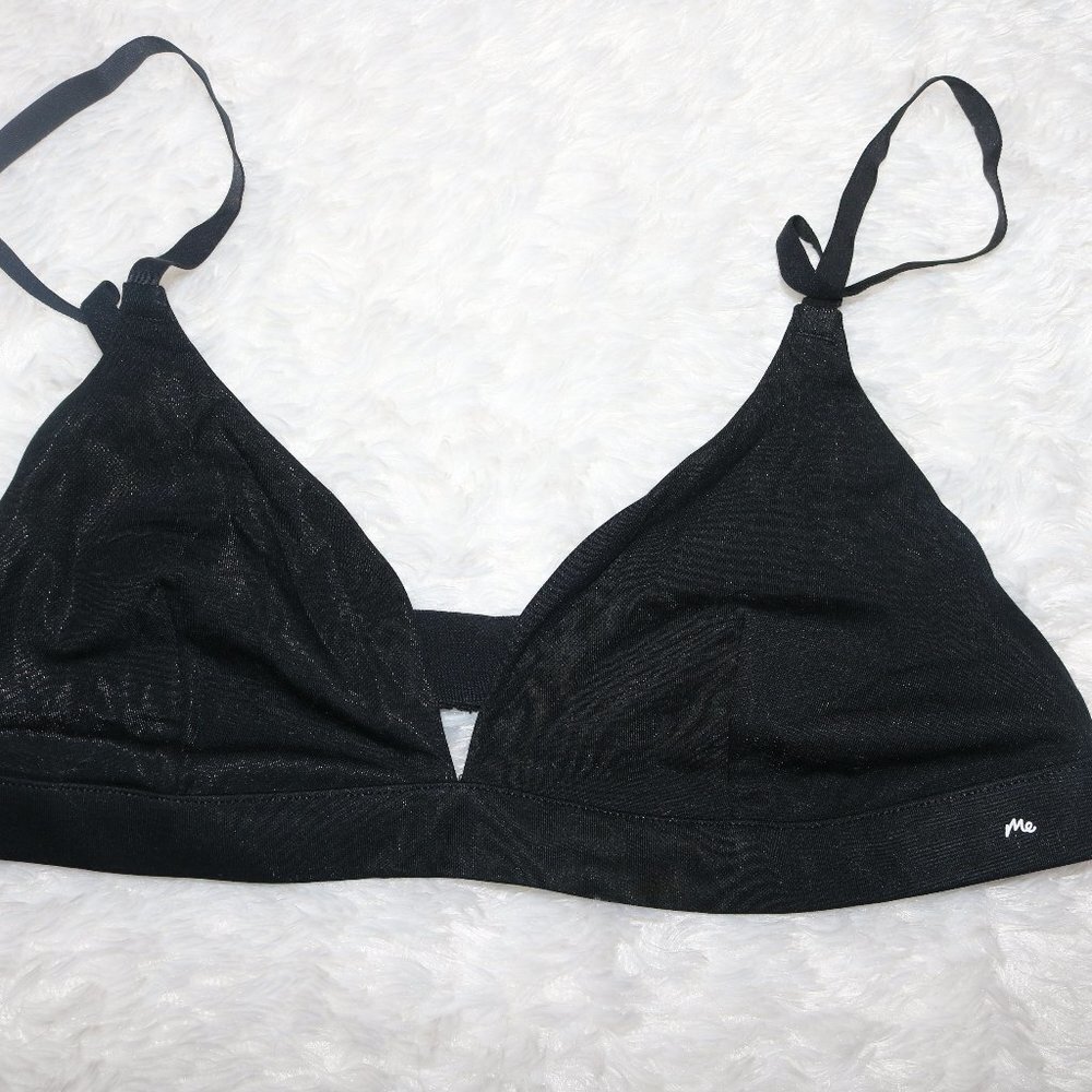 MeUndies triangle bralette Black bra size medium  new